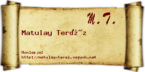 Matulay Teréz névjegykártya